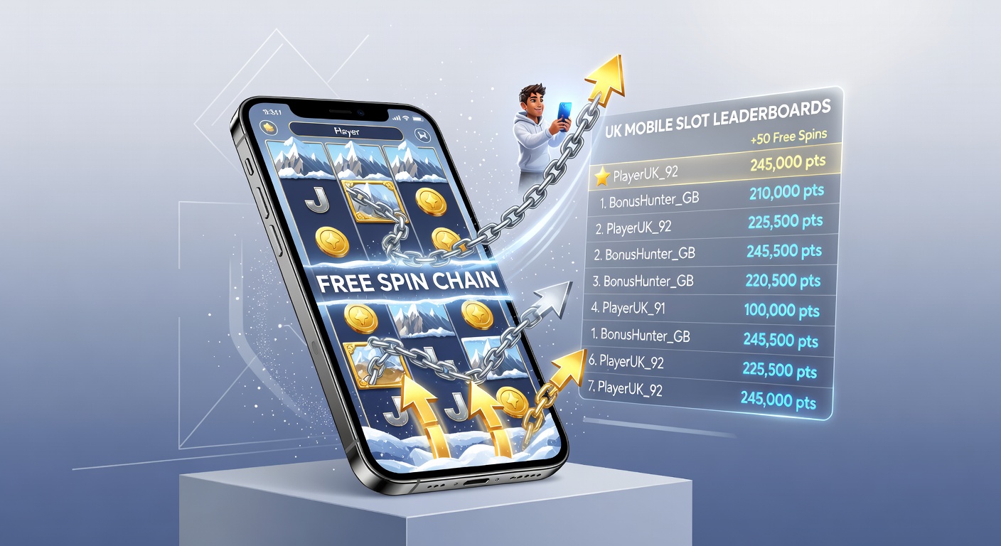 Leaderboard screenshot on a mobile app displaying UK players rocketing up ranks amid cascading free spin visuals and multiplier explosions