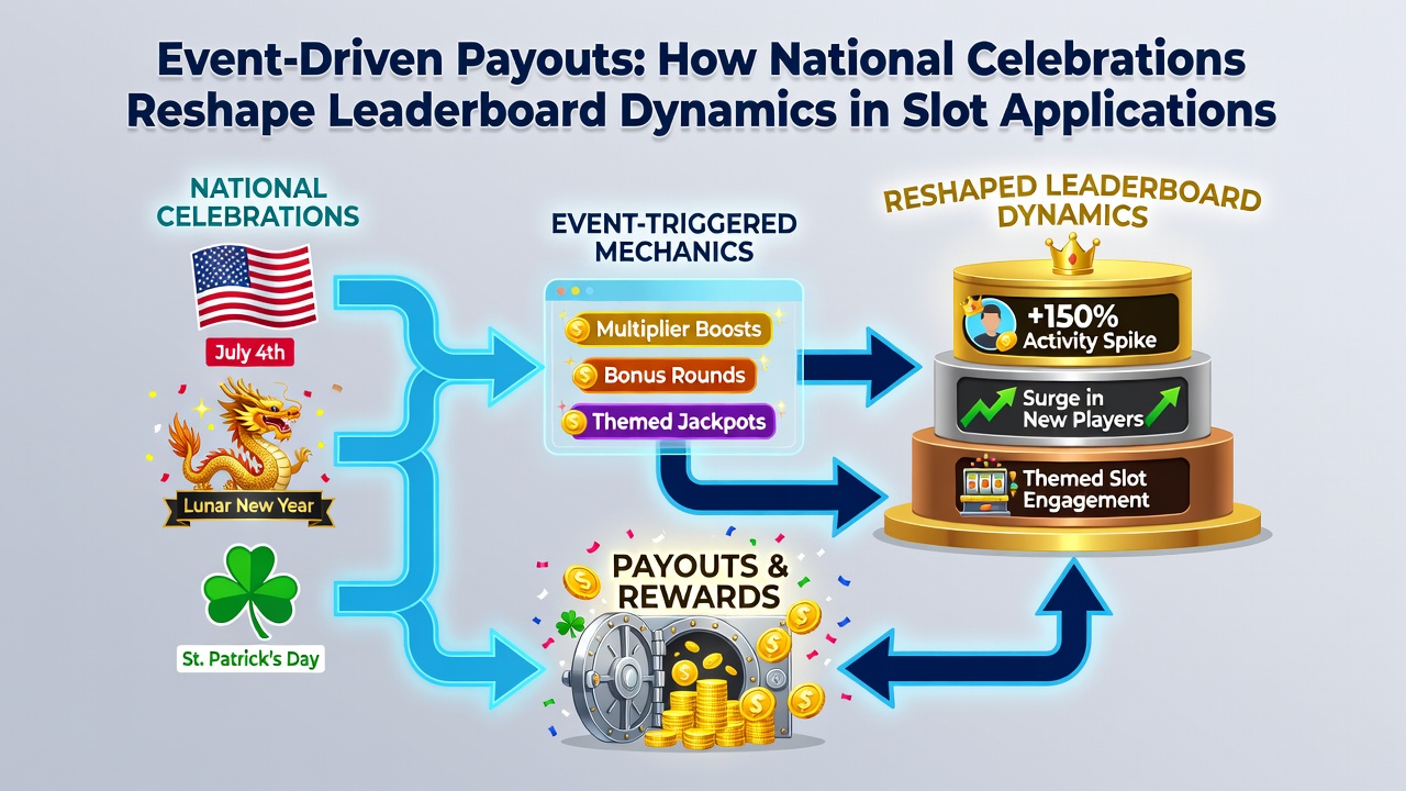 Dynamic leaderboard updates reflecting shifts caused by celebration-triggered slot payouts