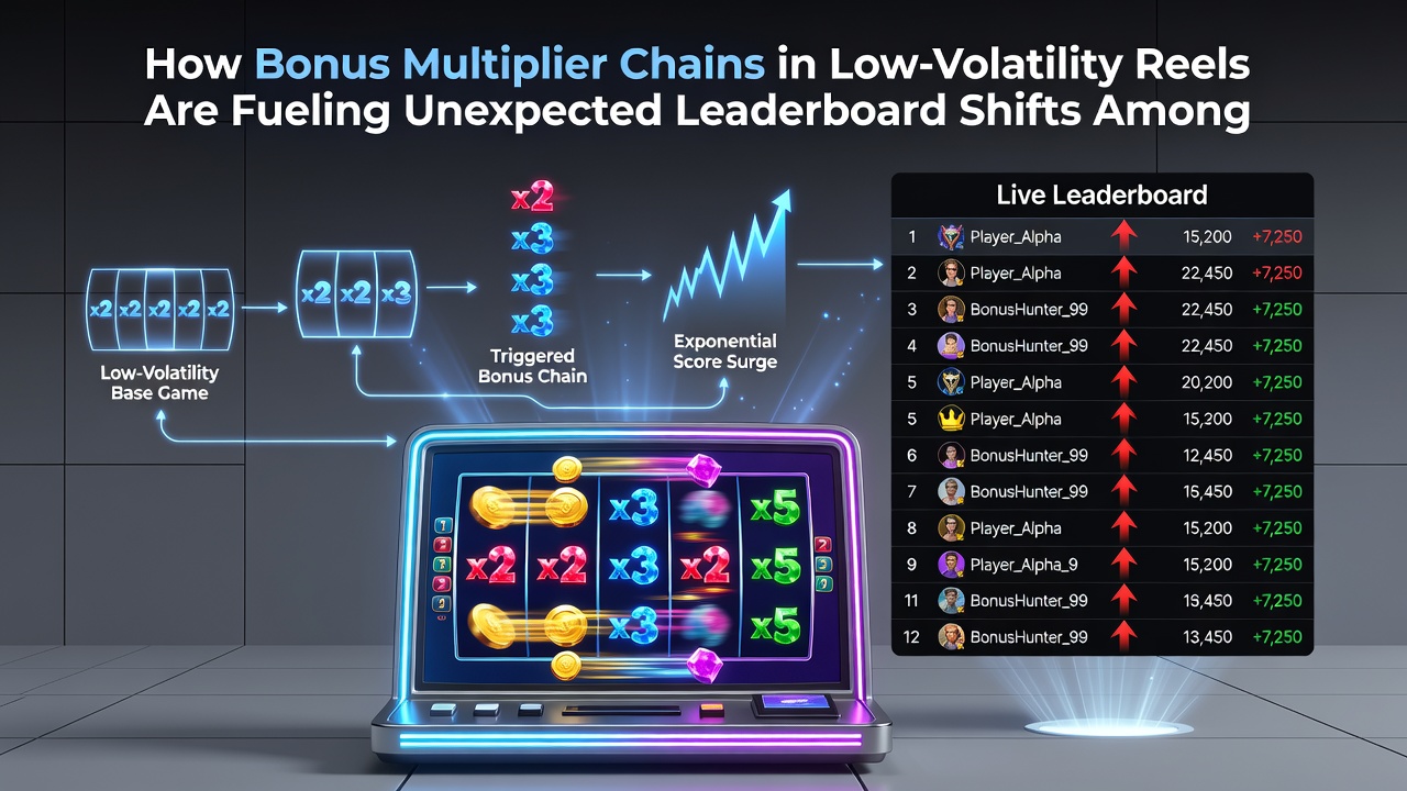 Leaderboard screen on a mobile device showing position shifts after bonus multiplier activations