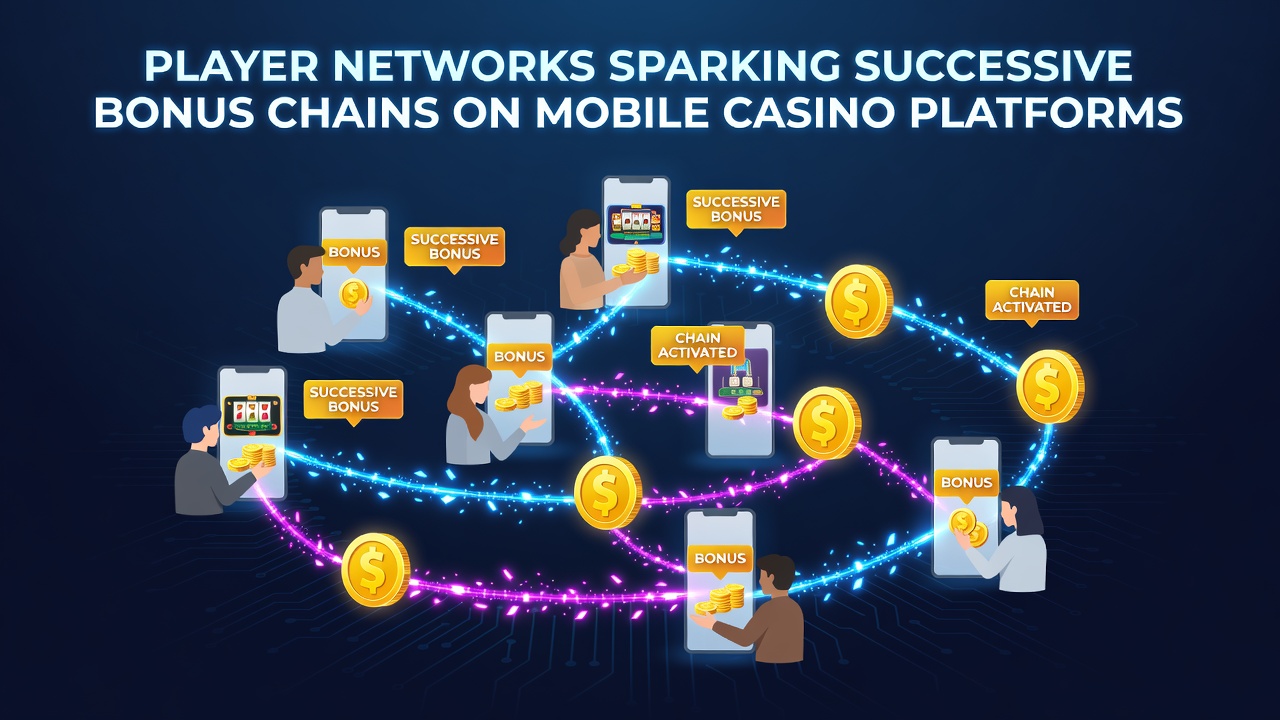 Illustration of bonus chain reactions across connected mobile casino accounts