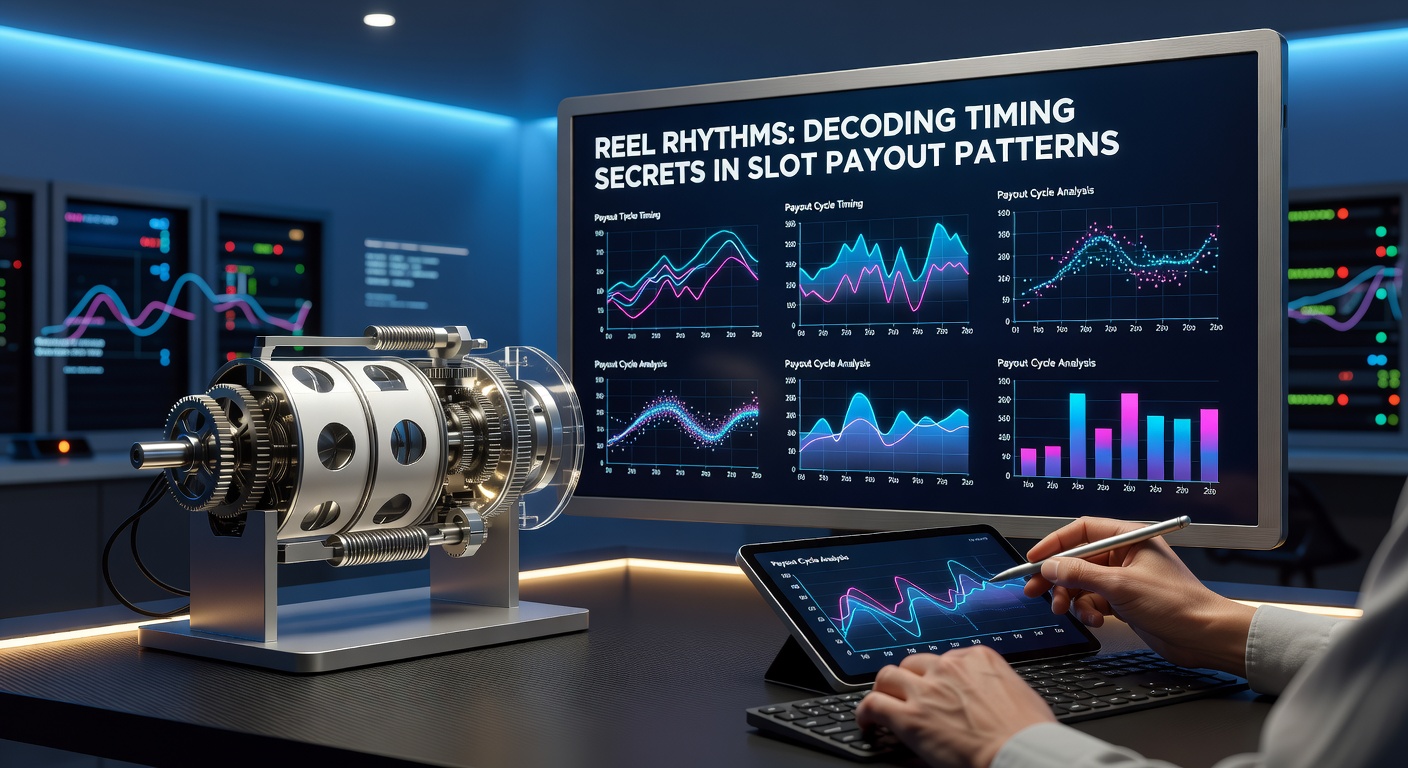 Digital graph overlay on slot machine screen illustrating payout frequency peaks and troughs over a 24-hour cycle