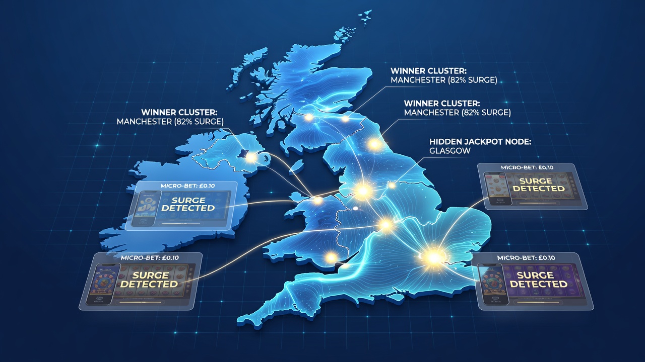 Data visualization of winner clusters forming across UK mobile slot platforms